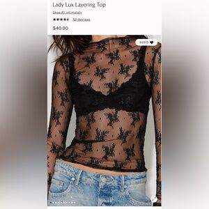 Free People Lady Lux Layering Top XL